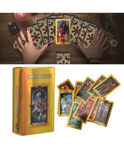 Tarot Decks Interactive Tarot Cards Hologram Paper Gold for Traveling Use for Family Party $18.70 Fortune Telling Toys