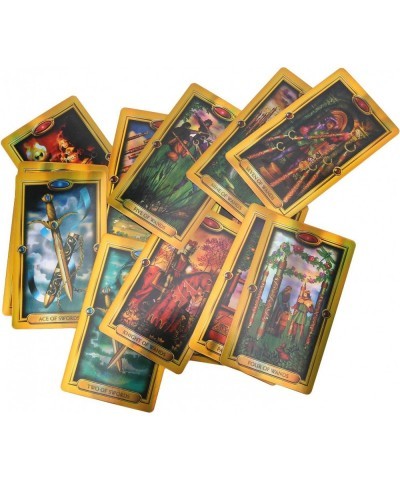 Tarot Decks Interactive Tarot Cards Hologram Paper Gold for Traveling Use for Family Party $18.70 Fortune Telling Toys