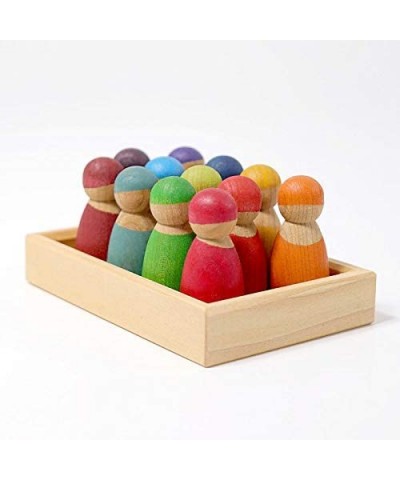 Rainbow '12 Friends' Set of Wooden Sorting & Matching Rainbow Peg Dolls with Rectangle Storage Tray $45.49 Early Development ...