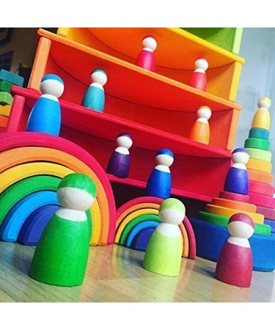 Rainbow '12 Friends' Set of Wooden Sorting & Matching Rainbow Peg Dolls with Rectangle Storage Tray $45.49 Early Development ...