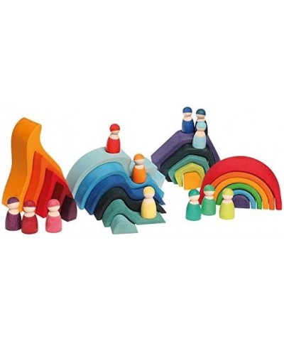 Rainbow '12 Friends' Set of Wooden Sorting & Matching Rainbow Peg Dolls with Rectangle Storage Tray $45.49 Early Development ...