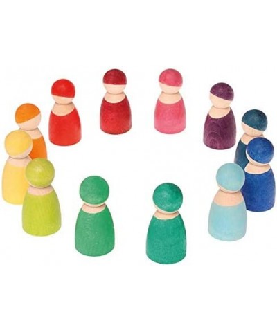 Rainbow '12 Friends' Set of Wooden Sorting & Matching Rainbow Peg Dolls with Rectangle Storage Tray $45.49 Early Development ...