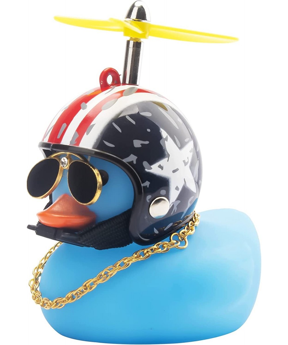 Rubber Duck Toy Car Decoration Ornaments Blue Duck Car Dashboard Decorations Cool Glasses Duck with Propeller Helmet $15.80 G...