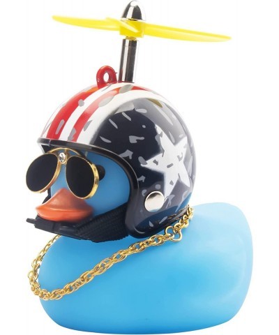 Rubber Duck Toy Car Decoration Ornaments Blue Duck Car Dashboard Decorations Cool Glasses Duck with Propeller Helmet $15.80 G...