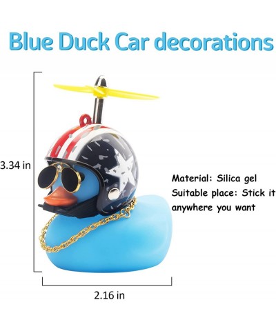 Rubber Duck Toy Car Decoration Ornaments Blue Duck Car Dashboard Decorations Cool Glasses Duck with Propeller Helmet $15.80 G...