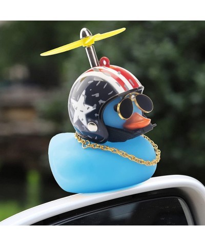 Rubber Duck Toy Car Decoration Ornaments Blue Duck Car Dashboard Decorations Cool Glasses Duck with Propeller Helmet $15.80 G...