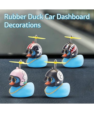 Rubber Duck Toy Car Decoration Ornaments Blue Duck Car Dashboard Decorations Cool Glasses Duck with Propeller Helmet $15.80 G...