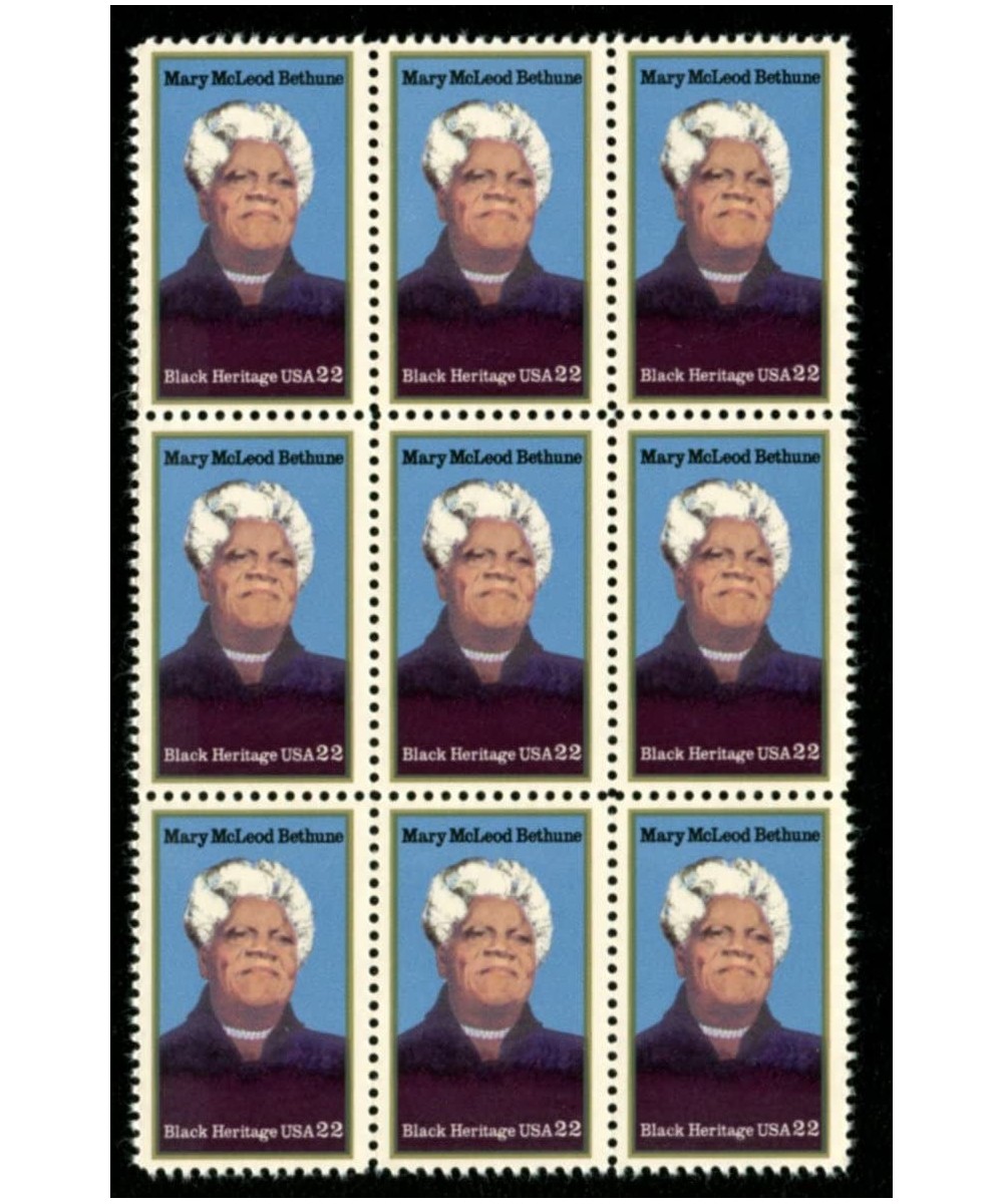 Mary McLeod Bethune ~ Black Heritage ~ Civil Rights (Block of 9 Postage Stamps) Scott 2137 $18.20 Collectibles Display & Storage