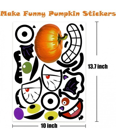 16 Designs Halloween Pumpkin Decorating Stickers Ghost Witch Hat Pumpkin Face Stickers for Kids Halloween Party Supplies Tric...