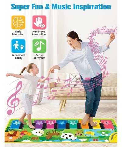 Baby Musical Learning Toys Floor Piano Playmat for Toddlers with Animal Flash Cards Music Sound for Early Education Touch Key...