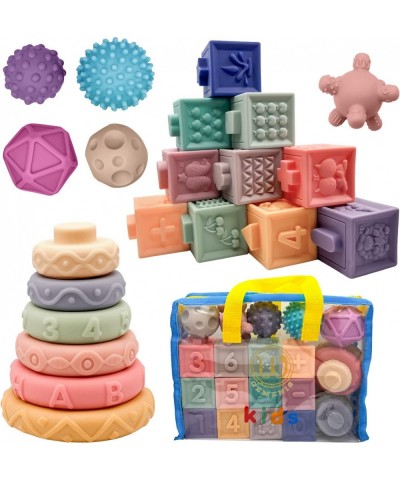 Baby Stacking and Nesting Toy Set – Soft Stack Rings Educational Building Blocks and Sensory Balls Squeeze and Learning Toys ...