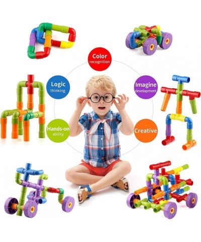 Pipe Toys for Kids 72 PCS STEM Learning Toy Tubular Pipes Multicolor Pipe Tube Building Blocks Educational STEM Construction ...