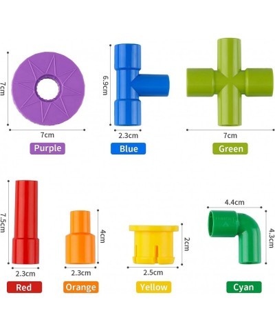 Pipe Toys for Kids 72 PCS STEM Learning Toy Tubular Pipes Multicolor Pipe Tube Building Blocks Educational STEM Construction ...