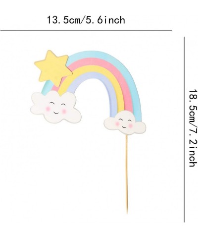 Happy Birthday Cake Topper Children Cake Supplies Rainbow Cloud Birthday Cake Decoration $14.47 Kids' Party Decorations