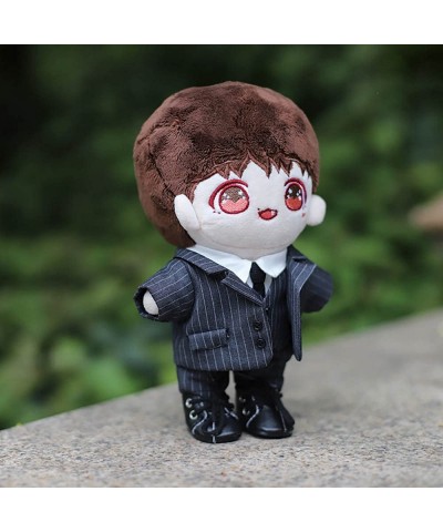 7.8in/20cm Plush Doll's Clothes Suit Coat + Shirt + Vest + Tie + Pants 5-Piece Set Striped Suits (Black 20cm) $41.64 Plush Fi...