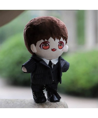 7.8in/20cm Plush Doll's Clothes Suit Coat + Shirt + Vest + Tie + Pants 5-Piece Set Striped Suits (Black 20cm) $41.64 Plush Fi...