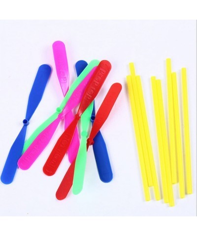 20 Pieces of Flying Helicopter Toy Hand Helicopter Bamboo Dragonfly Hand Rub Plastic Propeller for Outdoor Toy Kids Gift Flyi...