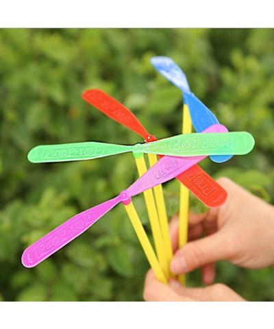 20 Pieces of Flying Helicopter Toy Hand Helicopter Bamboo Dragonfly Hand Rub Plastic Propeller for Outdoor Toy Kids Gift Flyi...