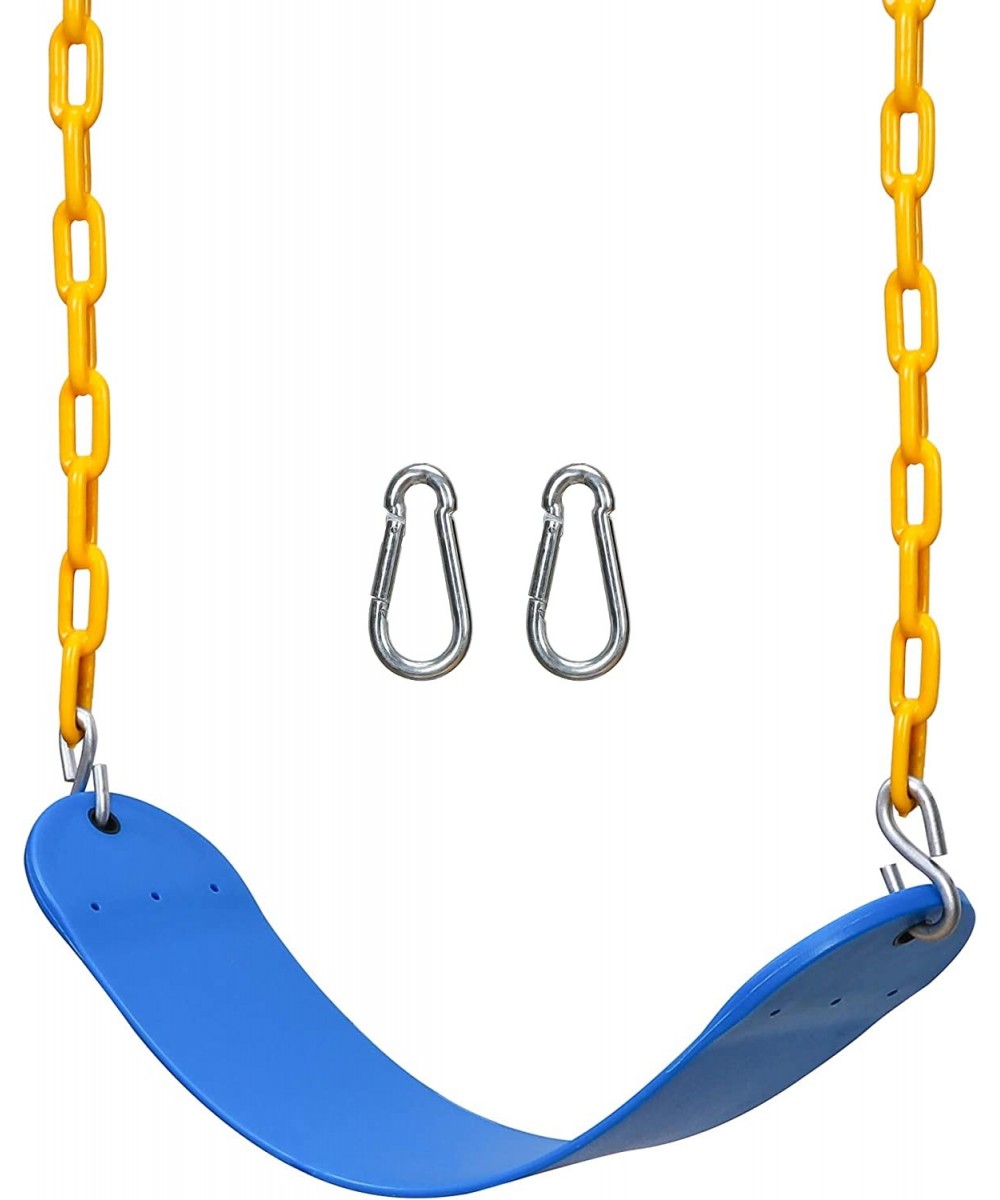 Swing Seat Heavy Duty 70” Plastic Coated Chain and Snap Hooks Playground Swings Set Accessories for Kids Adults Playroom Back...