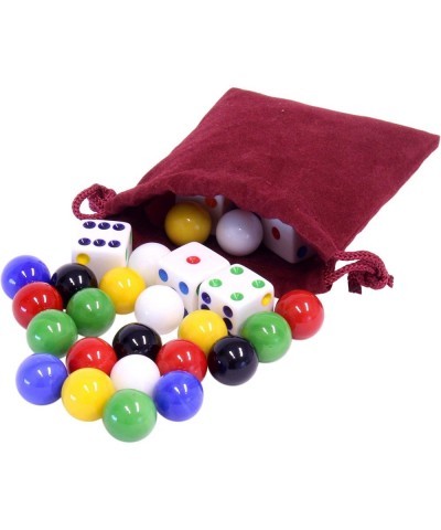 Game Bag of 24 Replacement Glass Marbles (9/16" Diameter) and 6 Dice for Aggravation Game $21.97 Dice & Marble Games