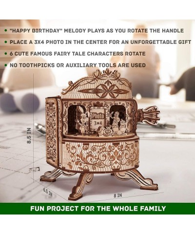 Fairy Theater Happy Birthday Wooden Music Box Kit - w/Fairy Characters - Hand Crank - 3D Wooden Puzzle for Adults and Kids to...