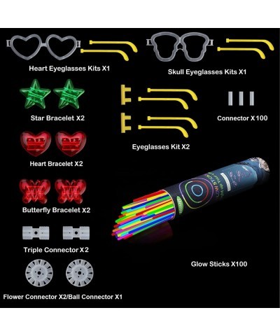 Glow Sticks Bulk Party Supplies | 214 PCS Glow Stick Set with Connectors for Eyeglasses Balls Butterflies | Glow in the Dark ...