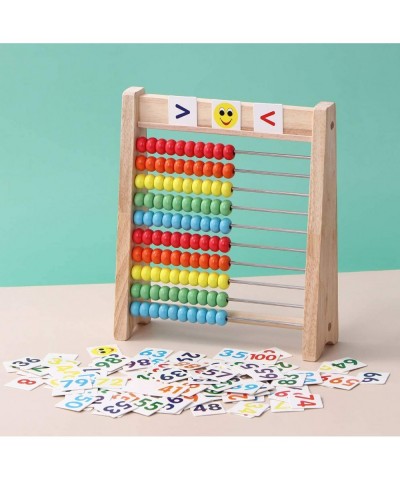 Educational Abacus for Kids Math - 10 Row Wooden Counting Frame with Number 1-100 Cards - Teach Counting Addition and Subtrac...