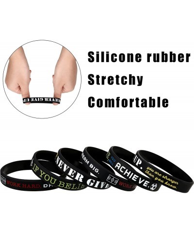 36 Pieces Soccer Motivational Silicone Wristband Football Inspirational Wristbands Soccer Sports Quote Stretch Rubber Bracele...