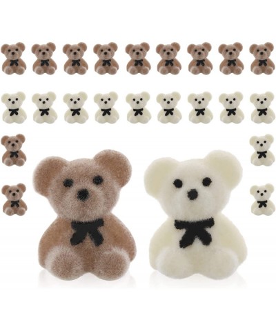 24 Pcs Mini Bears Small Acrylic Flocked Bear Plush Stuffed Tiny Bear Doll for DIY Keychain Birthday Wedding Graduation Decora...