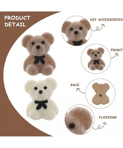 24 Pcs Mini Bears Small Acrylic Flocked Bear Plush Stuffed Tiny Bear Doll for DIY Keychain Birthday Wedding Graduation Decora...