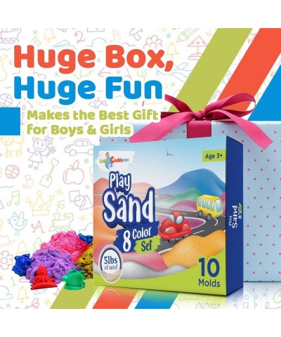 8 Color Kids Play Sand Set - 5 Lbs of Sand - Toy Magic Sand Set - 10 Molds and Tray for Girls and Boys - Ideas for Children A...