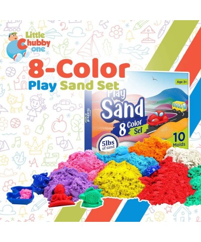 8 Color Kids Play Sand Set - 5 Lbs of Sand - Toy Magic Sand Set - 10 Molds and Tray for Girls and Boys - Ideas for Children A...