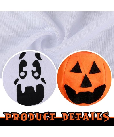 Ghost Halloween Costumes White Ghost Cloak Halloween Ghost Cosplay Role Play Child Costume Pumpkin Candy Bag for 5-10 Years O...