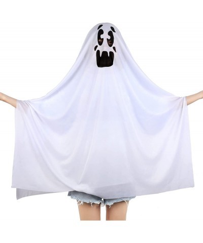 Ghost Halloween Costumes White Ghost Cloak Halloween Ghost Cosplay Role Play Child Costume Pumpkin Candy Bag for 5-10 Years O...