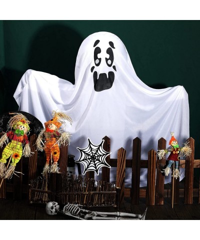 Ghost Halloween Costumes White Ghost Cloak Halloween Ghost Cosplay Role Play Child Costume Pumpkin Candy Bag for 5-10 Years O...