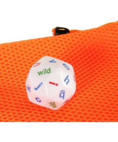 Alphabet Dice 30 Sided Jumbo Set of 12 Identical Dice with Orange Mesh Drawstring Pouch Bundled Item $73.72 Game Accessories