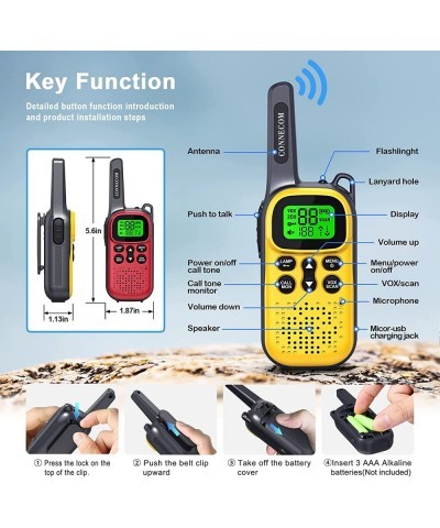 Toys for 3-15 Year Old Boys Girls Rechargeable Walkie Talkies for Kids 22 Channels 2 Way Radio Toy Best Gifts for Boys and Gi...