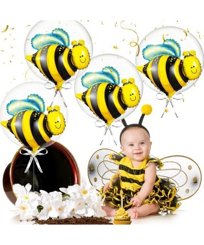 12 Pcs Bee Balloons Bee Foil Balloons Set for Bee Baby Shower Decoration Black Yellow Bee Themed Happy 1st Birthday Bee Day P...