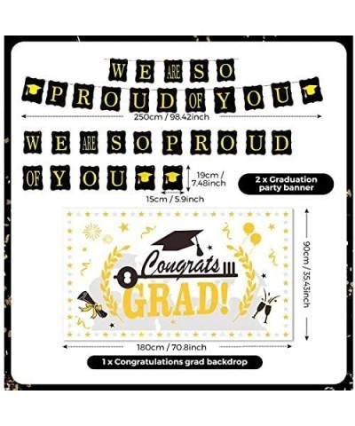 Graduation Decorations 2021 Graduation Party Supplies Congrats Grad Banner 70" x 40" White Gold Backdrop and Graduation Party...