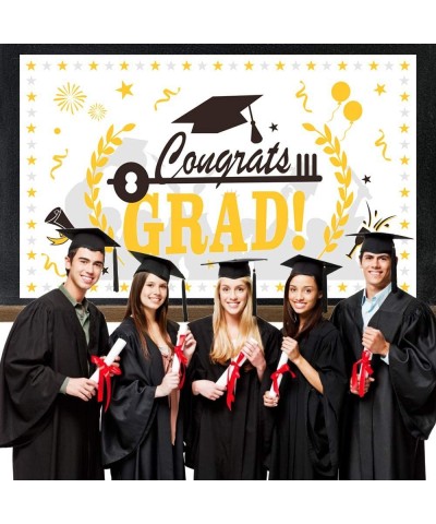 Graduation Decorations 2021 Graduation Party Supplies Congrats Grad Banner 70" x 40" White Gold Backdrop and Graduation Party...