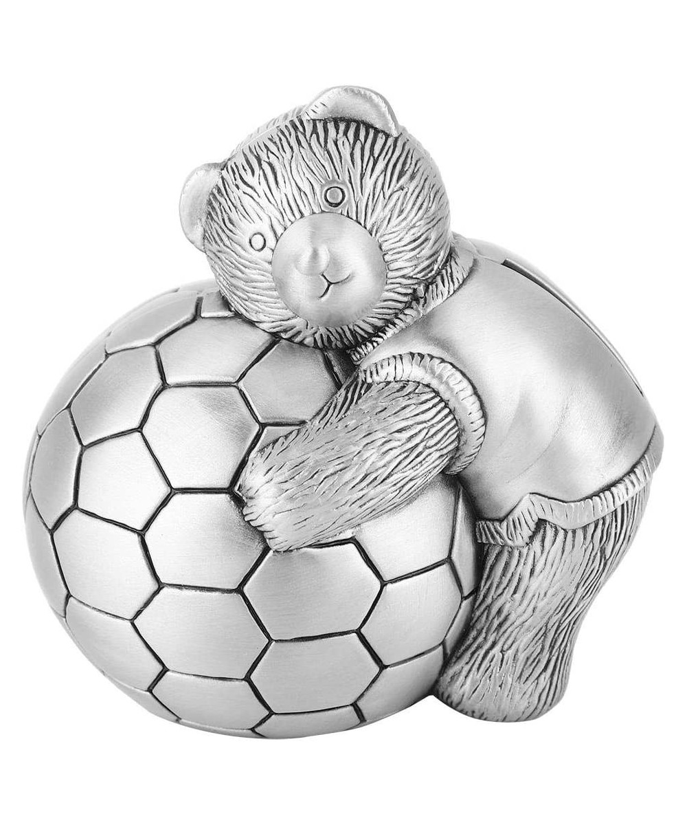 Metal Piggy Bank Little Bear with Football Money Box Coin Saving Pot Piggy Bank Home Decor Gift for Kids $32.31 Kids' Money B...