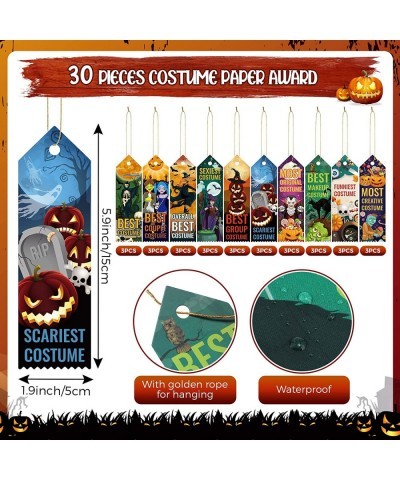 60 Pcs Halloween Medal Trophies and Trophy Ribbons Set Trophies for Kids Halloween Costume Prize Spooky Prizes for Halloween ...