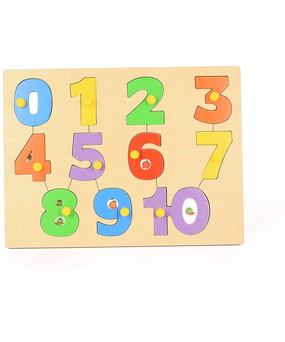 Wooden Puzzles for Kids Whit Objects Educational Jigsaws 0-10 Numbers Kids Puzzles Kindergarten Number Puzzles Toy Ages 3+ Ye...