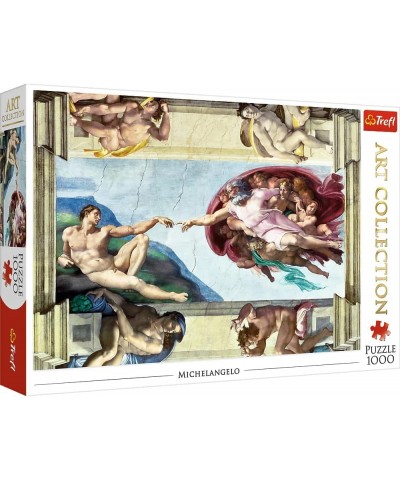 Red 1000 Piece Puzzle - Art Collection - The Creation of Adam $33.76 Jigsaw Puzzles