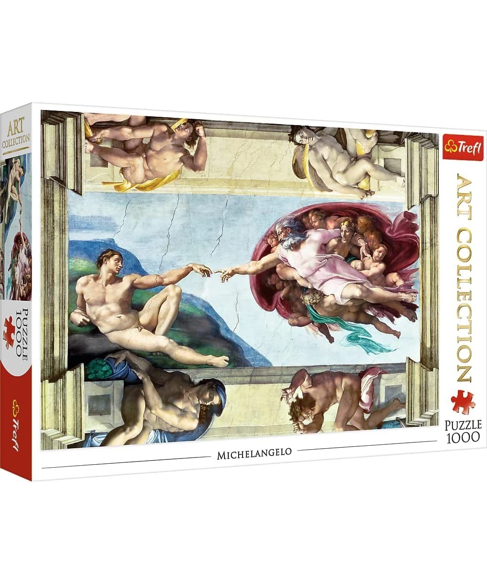 Red 1000 Piece Puzzle - Art Collection - The Creation of Adam $33.76 Jigsaw Puzzles