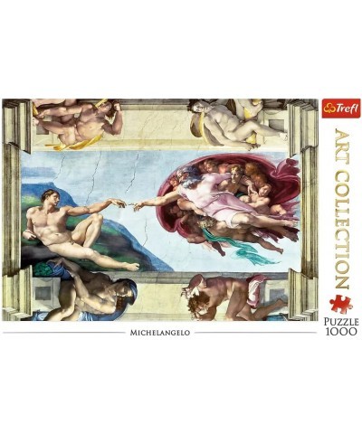 Red 1000 Piece Puzzle - Art Collection - The Creation of Adam $33.76 Jigsaw Puzzles