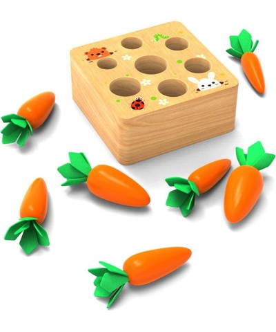 Wooden Toys for 1 Year Old Boys and Girs Montessori Size Sorting & Counting First Birth Gifts Carrots Harvest Puzzle Game for...