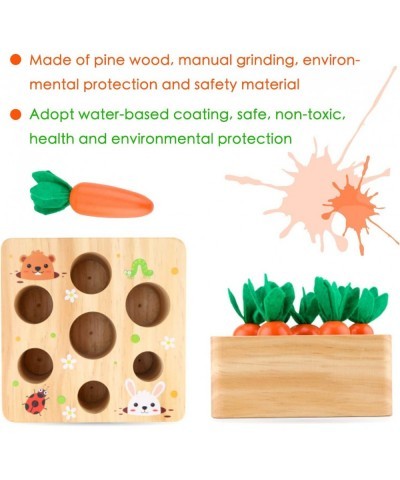 Wooden Toys for 1 Year Old Boys and Girs Montessori Size Sorting & Counting First Birth Gifts Carrots Harvest Puzzle Game for...