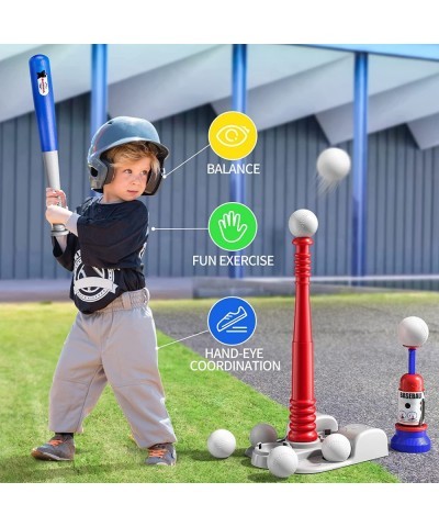 T Ball Set for Kids 3-8 Kids Baseball Tee Includes 6 Balls Adjustable Teeball Batting Tee Automatic Pitching Machine Outside ...