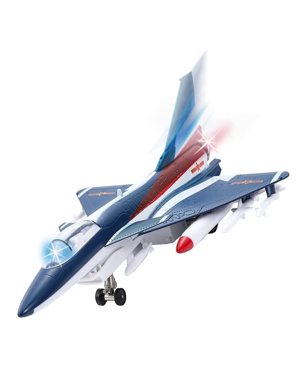 Metal Airplane Model Kit Blue Stealth Bombers and Fighter Planes Pull Back Aircraft Real Jet Sound Plane Models Toys for Boys...